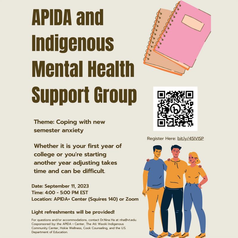 September APIDA and Indigenous Mental Health Support Group September APIDA and Indigenous Mental Health Support Group