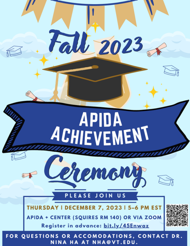 APIDA Achievement Ceremony December 7 from 5-6pm APIDA Achievement Ceremony December 7 from 5-6pm