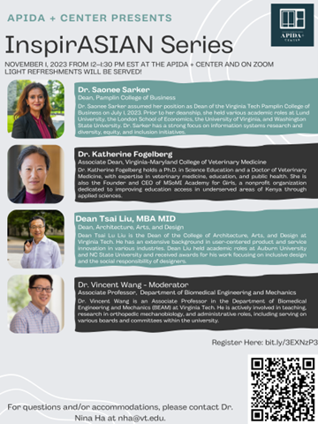 Fall 2023 InspirASIAN Series: APIDA Leadership in Higher Education Fall 2023 InspirASIAN Series: APIDA Leadership in Higher Education