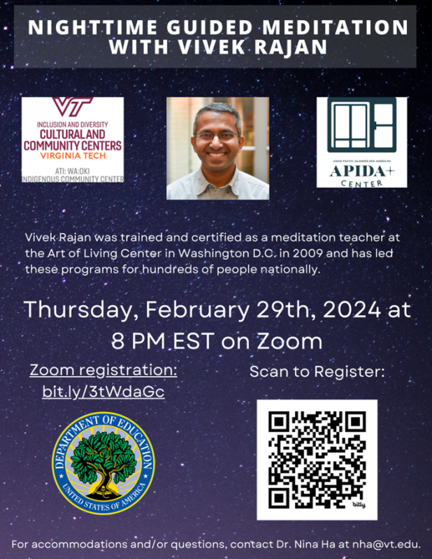 Nighttime guided meditation with Vivek Rajan feb29 8pm Nighttime guided meditation with Vivek Rajan feb 29 8pm