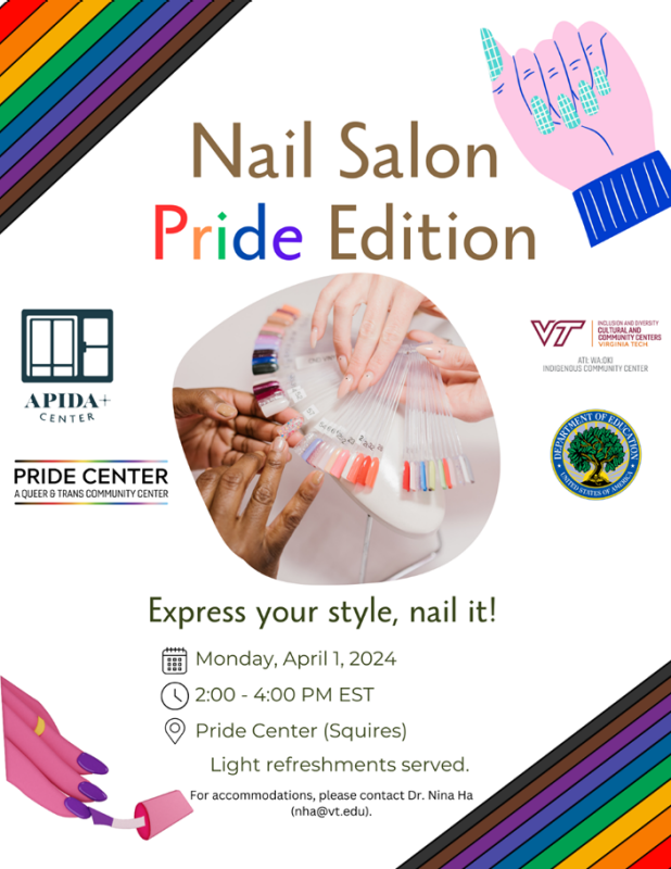 APIDAHM Presents: Nail Salon: Pride Edition in Collaboration with the Pride Center APIDAHM Presents: Nail Salon: Pride Edition in Collaboration with the Pride Center