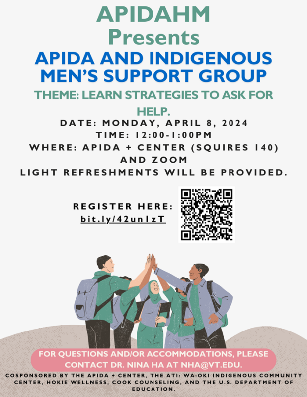 APIDA Heritage Month Presents: APIDA and Indigenous Men’s Support GroupAPIDA Heritage Month Presents: APIDA and Indigenous Men’s Support Group APIDA Heritage Month Presents: APIDA and Indigenous Men’s Support Group