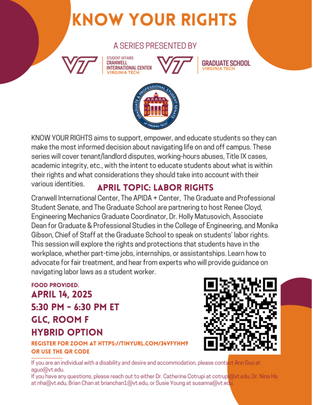 Know Your Rights: Labor Rights Flyer for Know Your Rights: Labor Rights - April 14