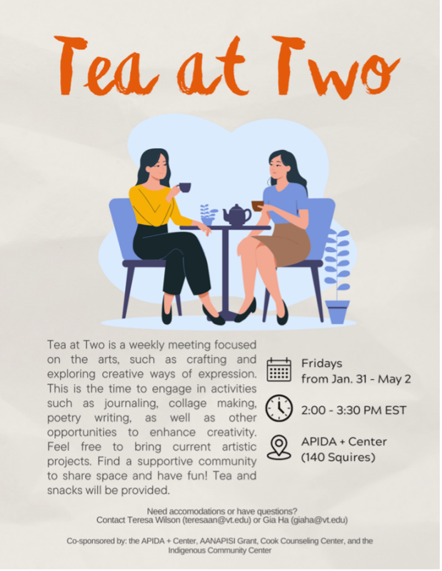 Tea at Two Flyer for Tea at Two - April 11