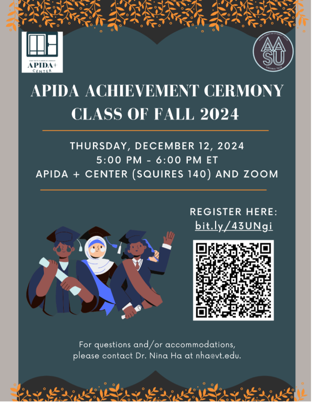 APIDA Fall Achievement Ceremony - December 12 Flyer for APIDA Fall Achievement Ceremony - December 12