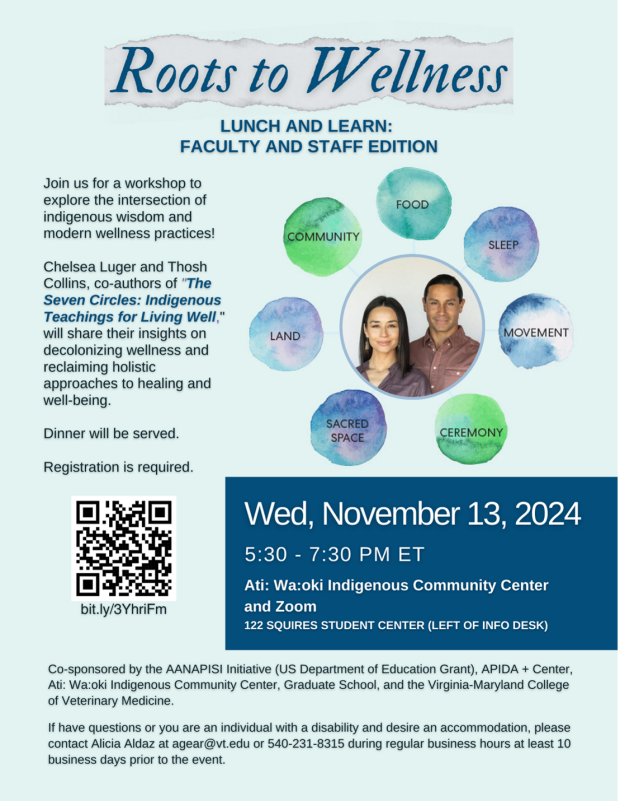 Roots to Wellness: Faculty and Staff Edition - November 12 Flyer for Roots to Wellness: Faculty and Staff Edition - November 12