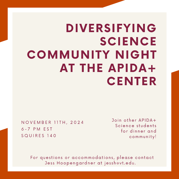 Diversifying Science Community Night - November 11 Diversifying Science Community Night - November 11