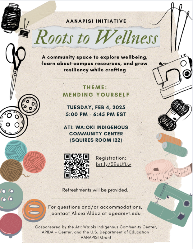 Roots to Wellness: Mending Yourself Flyer for Roots to Wellness: Mending Yourself - February 4
