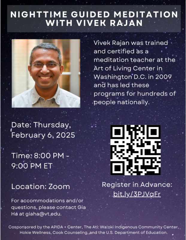 Nighttime Guided Meditation Flyer for Nighttime Guided Meditation - February 6