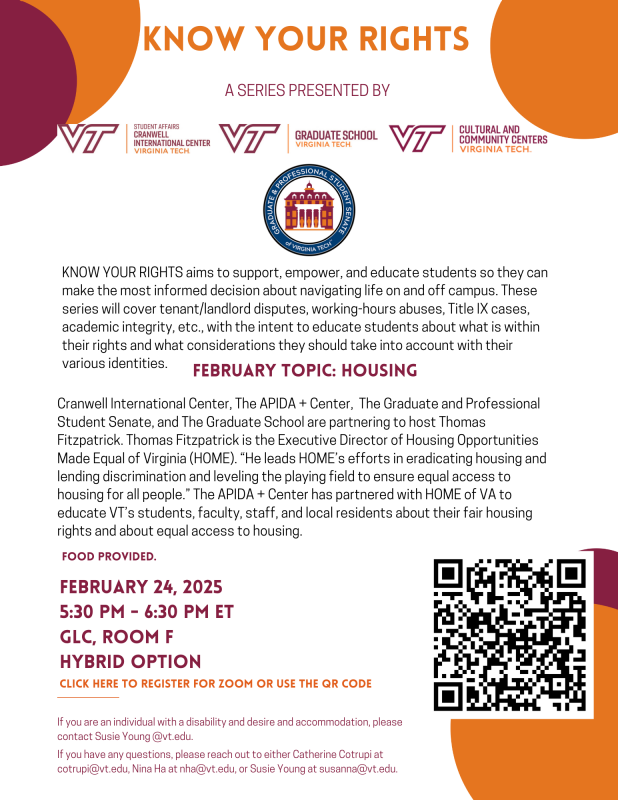Know Your Rights Presentation Flyer for Know Your Rights Presentation - February 24