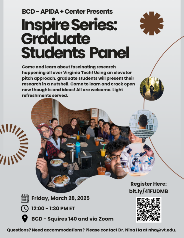 Inspire Series: Graduate Student Edition Flyer for Inspire Series: Graduate Student Edition - March 28