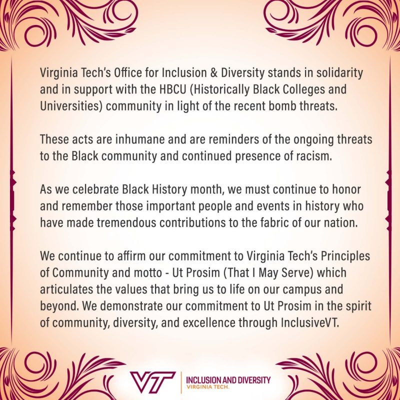 VT OID HBCU Acknowledgement